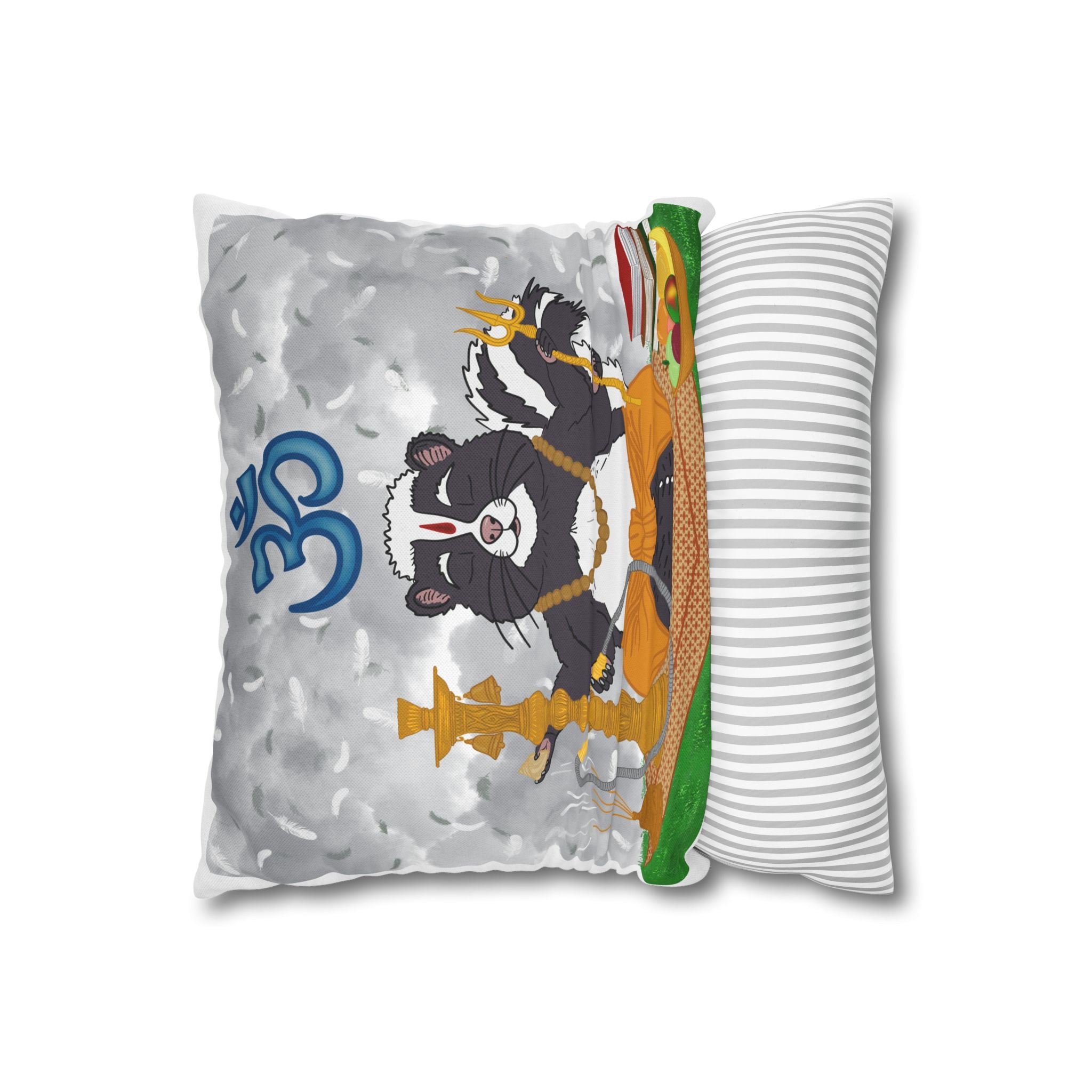 Hindu Skunk Throw Pillowcase — 14"x14"