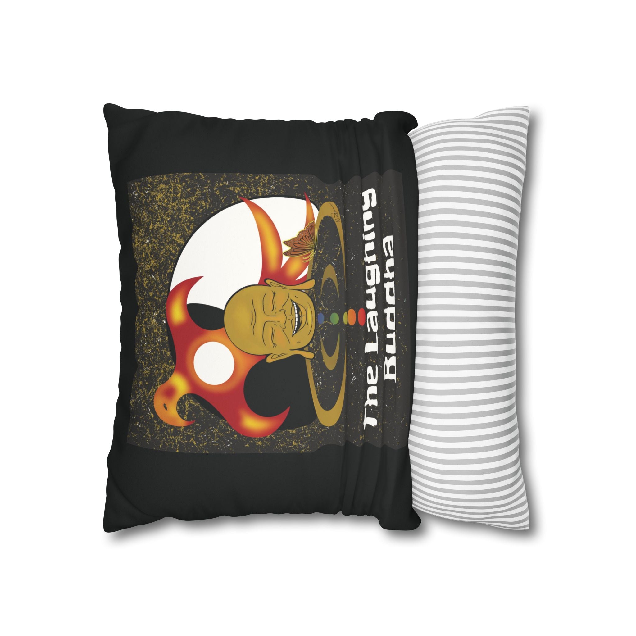 The Laughing Buddha - Faux Suede Pillowcase "14x14" or 16"x16"