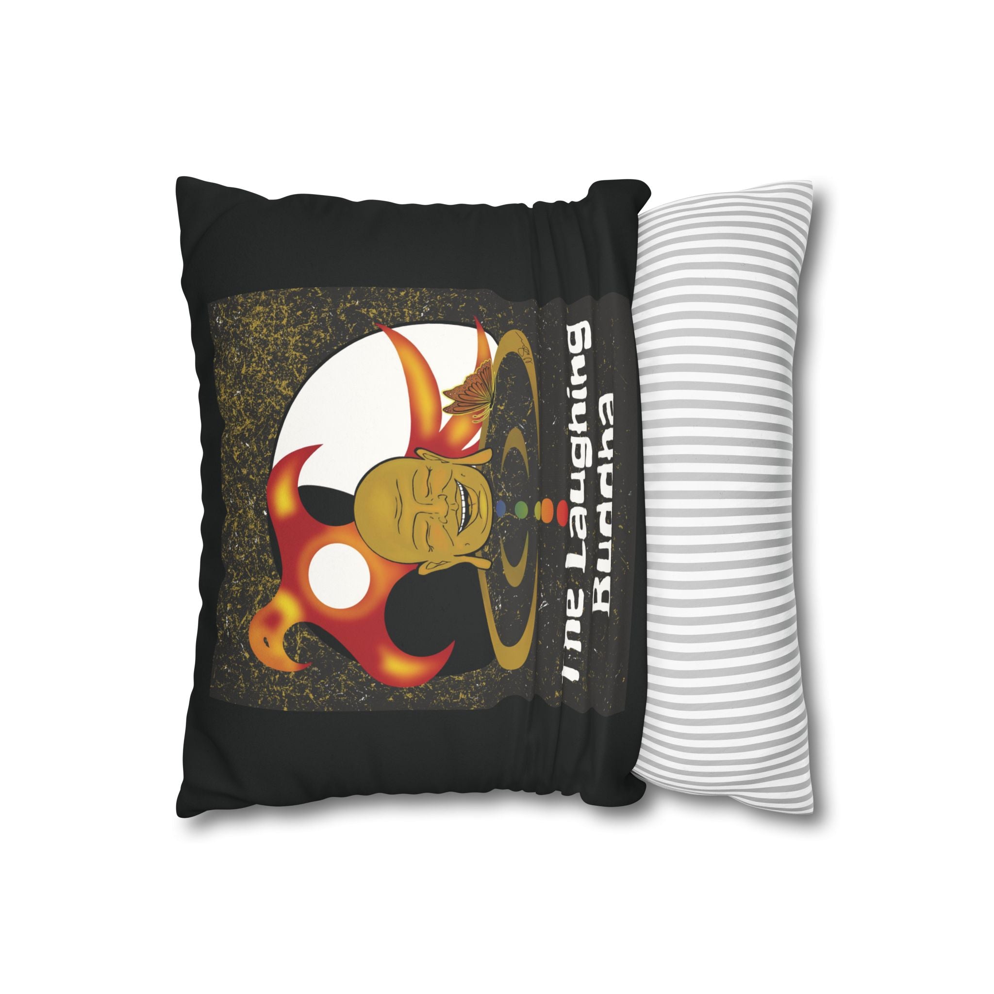 The Laughing Buddha - Faux Suede Pillowcase "14x14" or 16"x16"