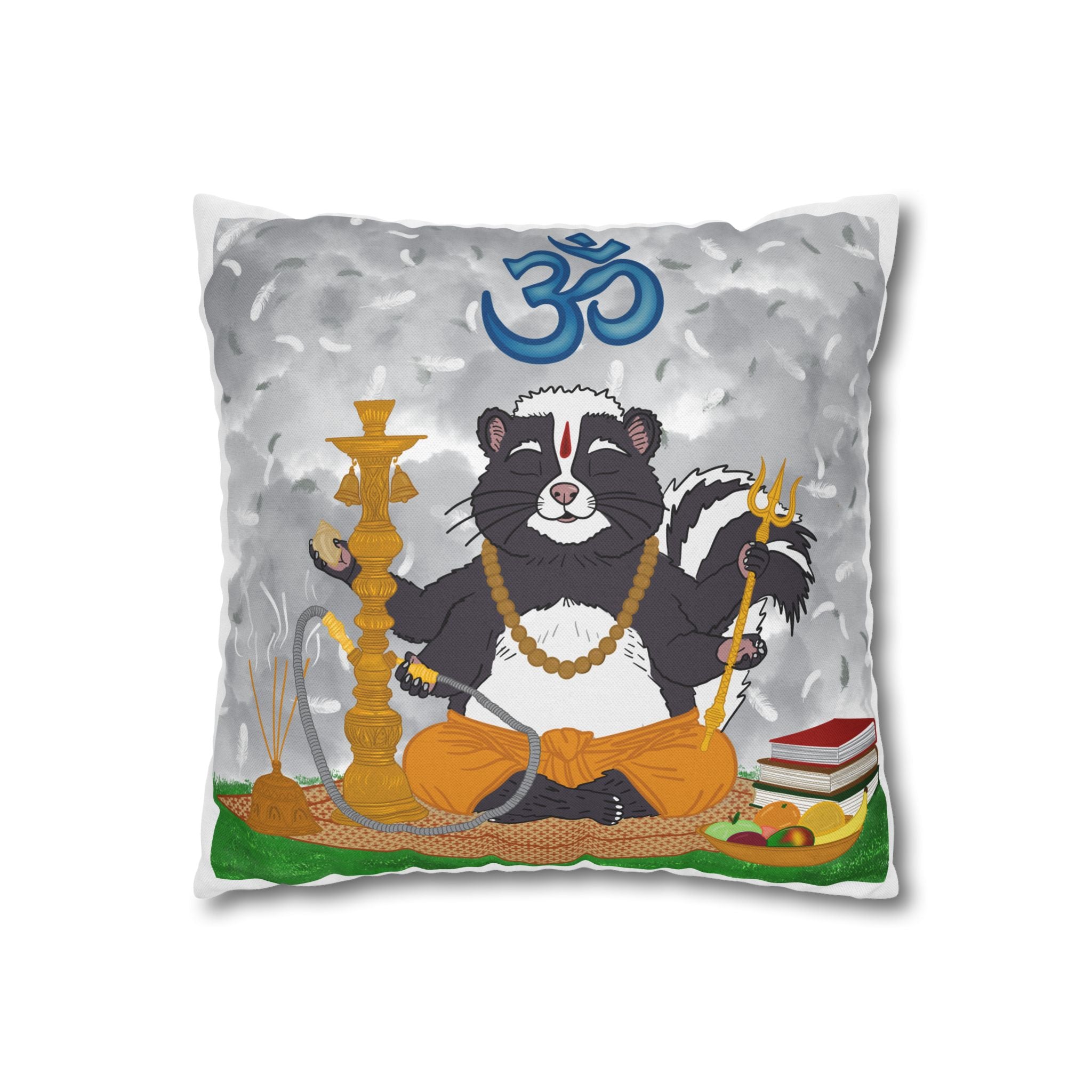 Hindu Skunk Throw Pillowcase — 14"x14"